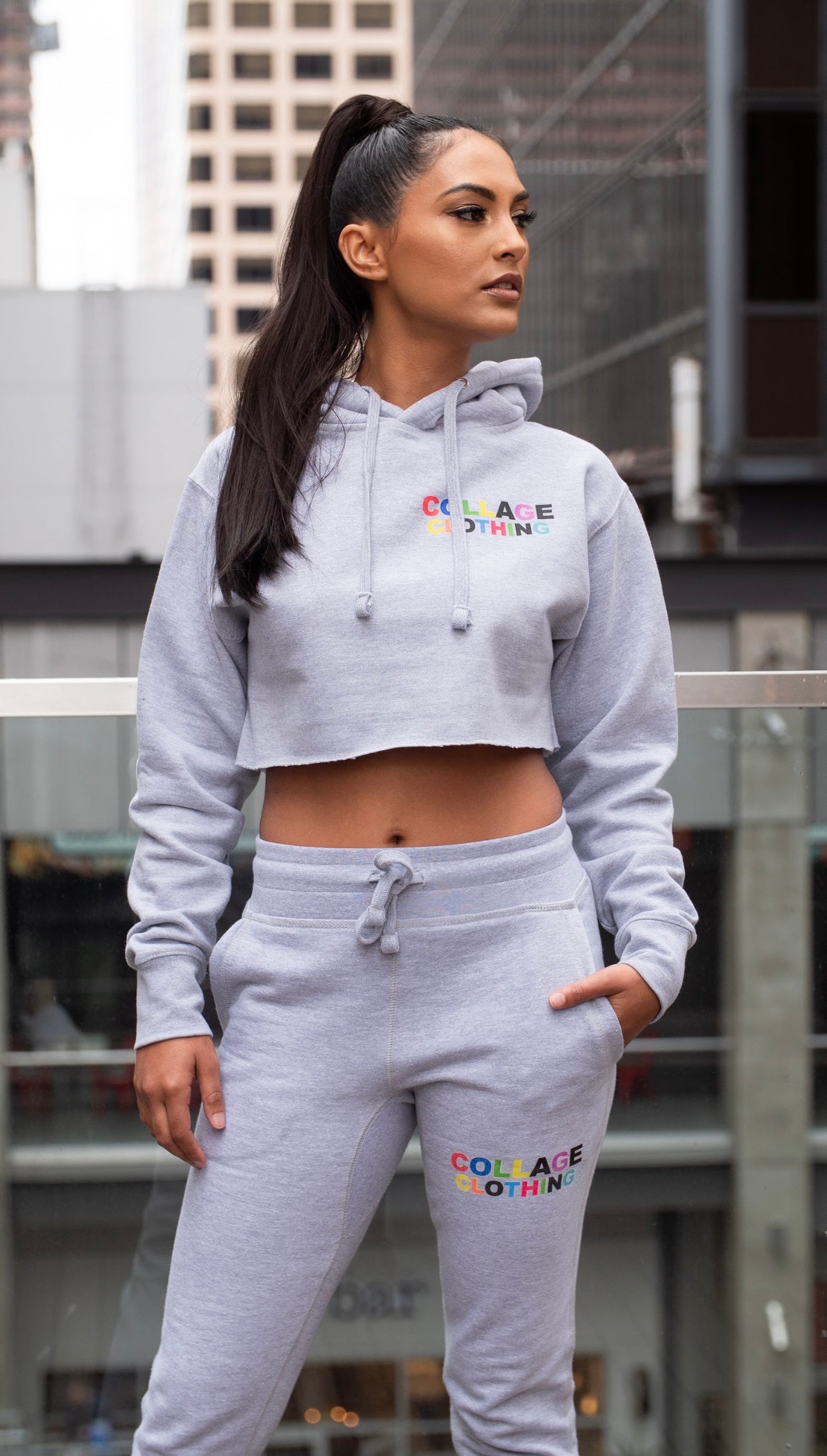 In Living Color Cropped Hoodie